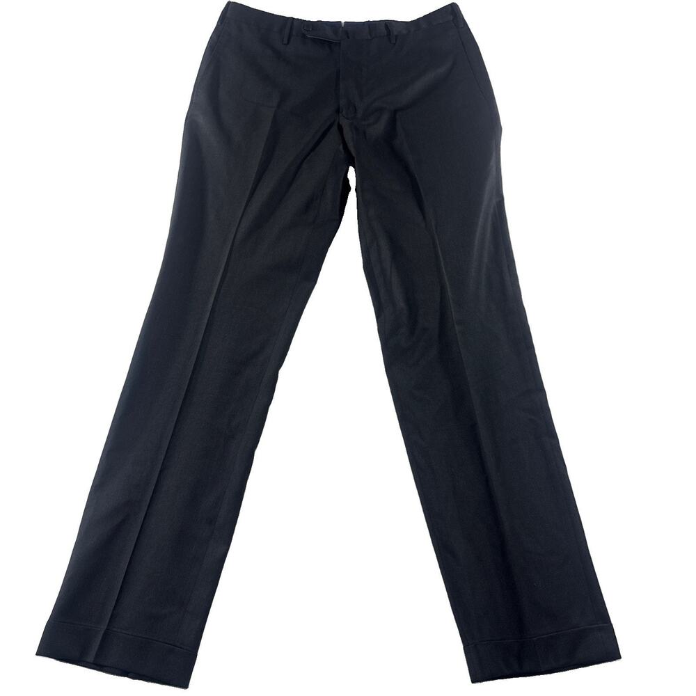 Incotex Slowear Super 100’s Straight Fit Dress Pants 34x34 Black Wool Trousers